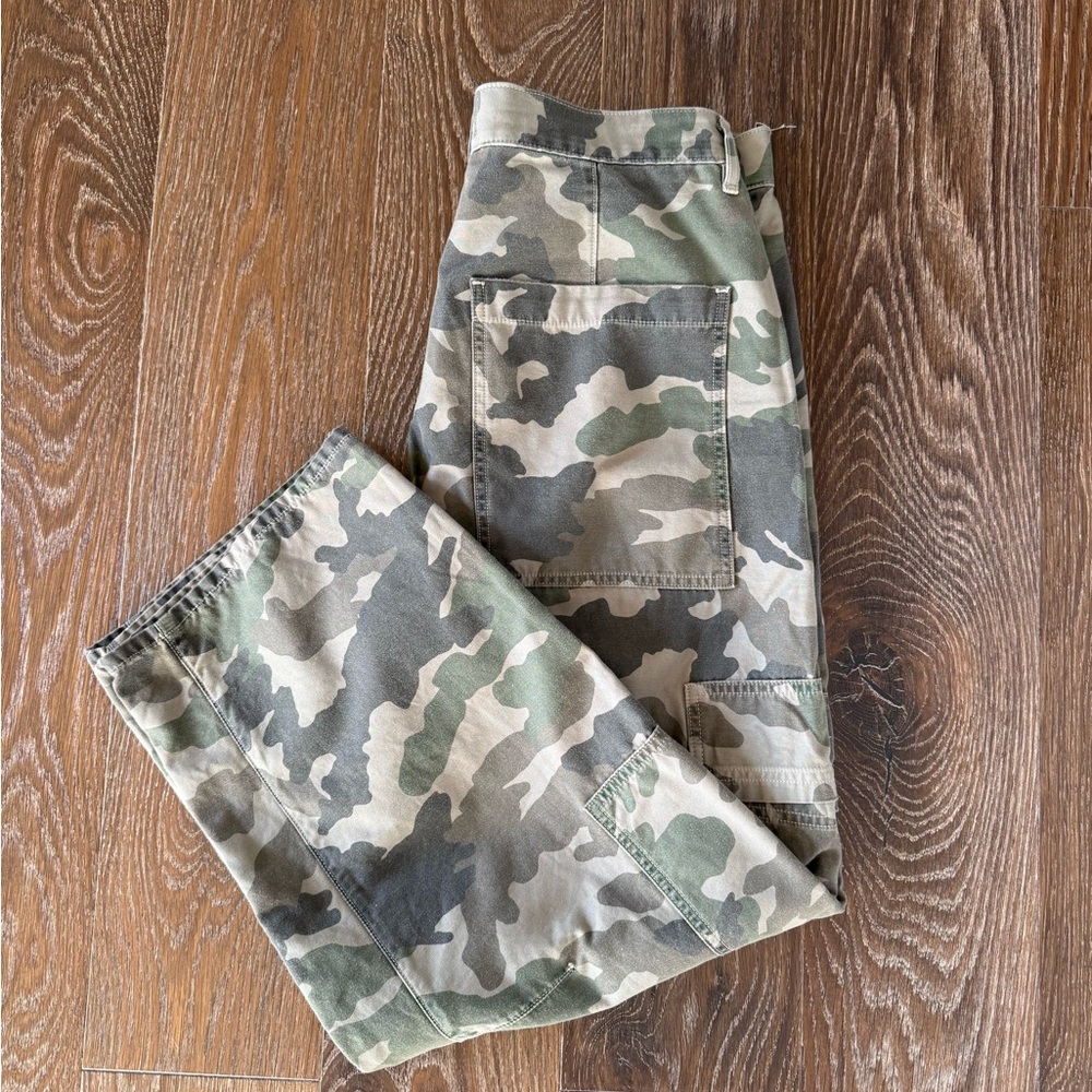 Citizens of Humanity Marcelle Camo Print Low Rise Barrel Cargo Pants - Sz 30
